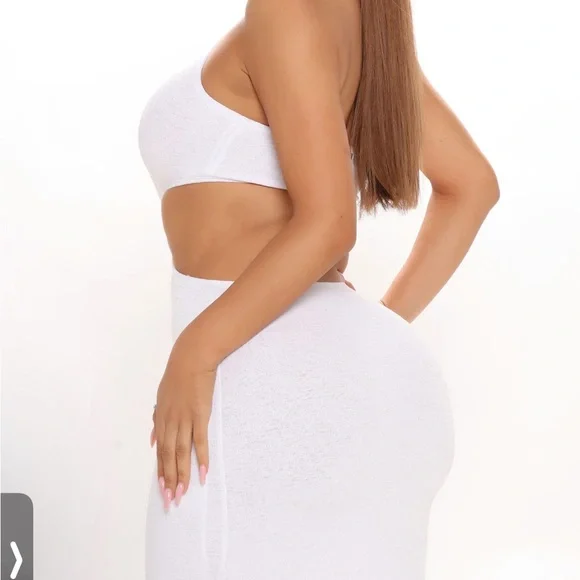 Fashion nova bali babe double lined maxi dress white gold size s - Picture 4 of 4